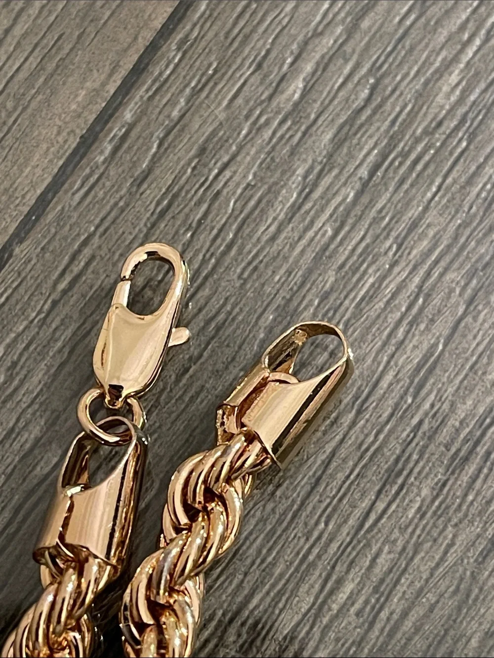 Vintage Style Classic Diamond-Cut Gold-tone Rope Chain Necklace